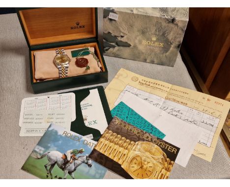 Boxed Rolex Oyster Datejust Wrist Watch in Working Order - w/ all paperwork, service guarantee and receipt