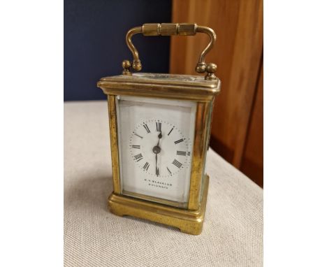 Antique French Couaillet Carriage Clock w/a W H Blackler of Bulawayo Face