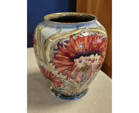 Vintage, likely 1950's, Moorcroft 'MacIntyre Brown Chrysanthemum' Wide Vase - 20cm tall