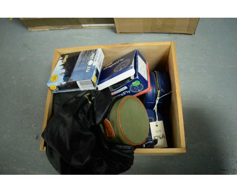 A selection of fishing reels and line, including: Hardy Bros Marquis #10 reel, in case; Leeda Dragonfly Kingsize 100, in box;