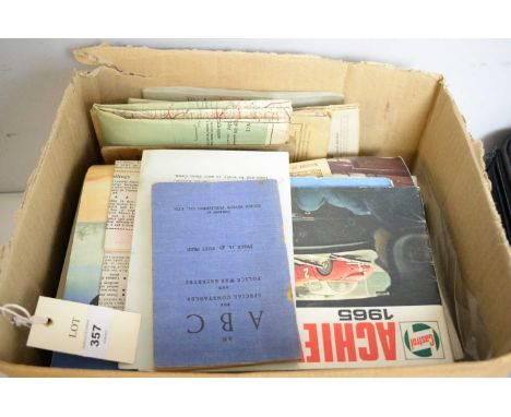 A selection of pamphlets, albums, papers and ephemera, including: Bee Series Bristol &amp; Clifton picture postcard album; Em