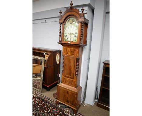 A Victorian mahogany eight-day longcase clock, the painted roman dial inscribed ‘Briton ferry’, with subsidiary seconds dial 