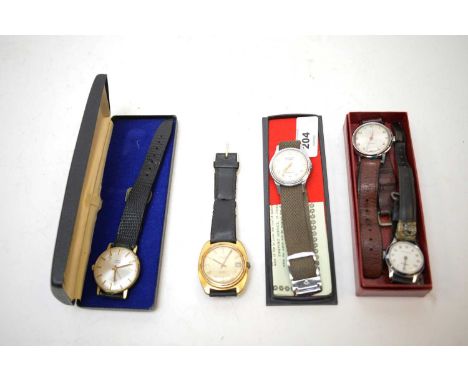 A selection of gentlemen's wristwatches, by makers including: Sekonda, Avia, Rotary and Timex. (5)