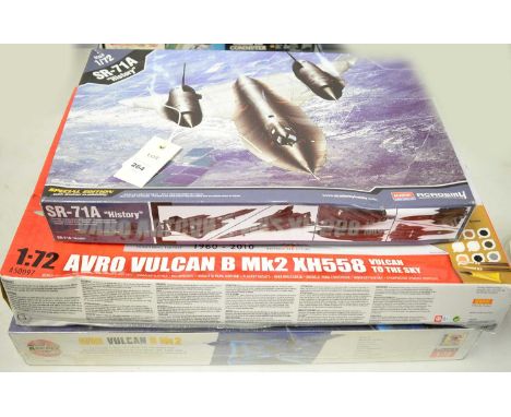 Airfix Avro Vulcan B Mk 2 scale model kit, in box; together with another boxed Airfix Avro Vulcan B Mk 2 scale model kit; and