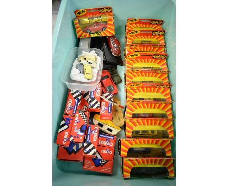 A selection of die-cast model vehicles, including: eleven Solido doe-cast model cars, each in box; twelve Corgi die-cast mode