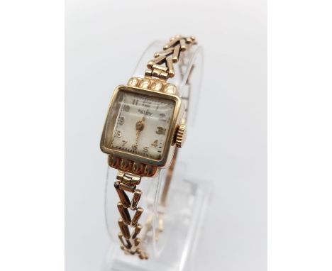Vintage 9K Yellow Gold Ladies Rotary Watch. 9K Yellow Gold strap and case. A/F. 11.65g total weight. 