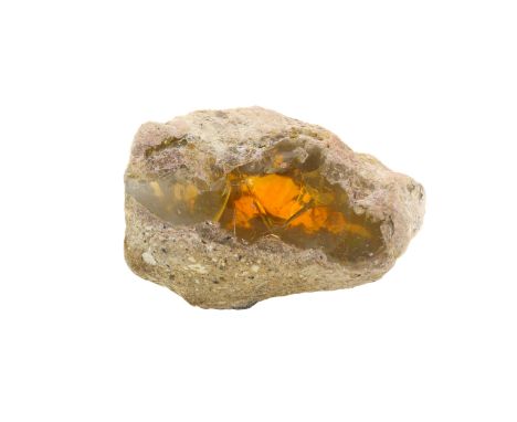A 113.11ct of Rough Yellow Opal in Natural Form. 42.00x28.00x21.00mm 