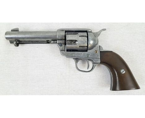 Vintage BKA 98 Colt 45 Movie Prop Replica. Metal with wood handle. Spinning cylinder, hammer and trigger function. 28cm long 