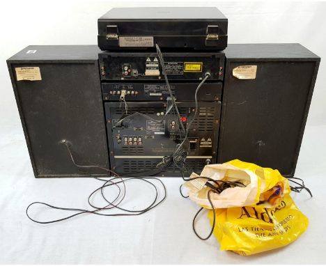 Retro Pioneer Sound System including: Twin -Tape Deck, Equalizer, Amplifier, Tuner, CD Player, Turntable, Twin Speakers and R
