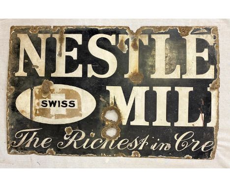 Half of an Original Vintage Nestle Milk Sign. Condition as per photos. 64 x 40cm. 