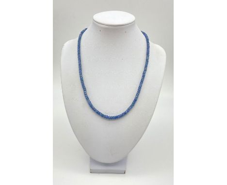 106cts Single Row Tanzanite Necklace With Ruby Clasp.44cm 