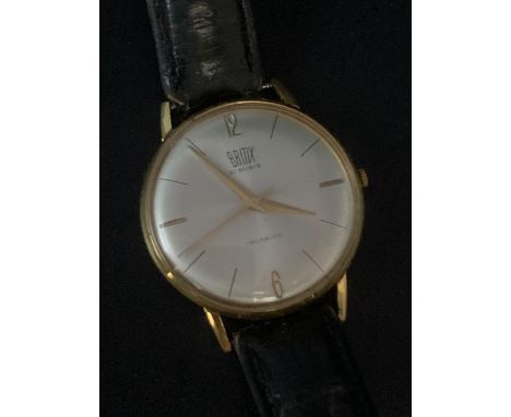 Vintage Britix Gentlemans wristwatch with face showing 17 rubies and Incabloc ,full working order with exceptional movement.M