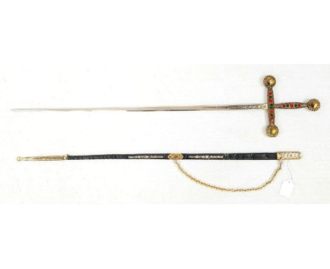 A VINTAGE CEREMONIAL SWORD FROM TOLEDO SPAIN.  overall length 86cms 