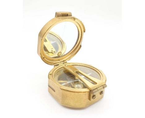 Stanley of London Brass Antique Surveying Compass. 