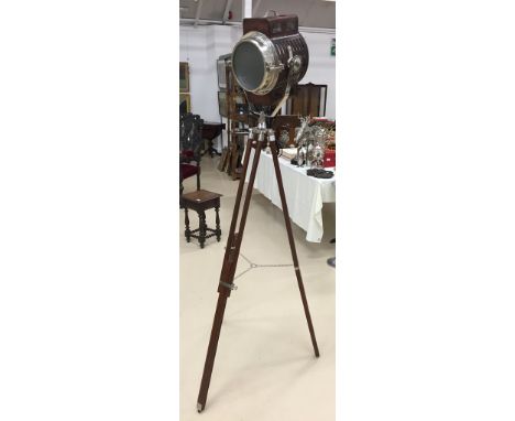 A 1940's-style theatre light on tripod