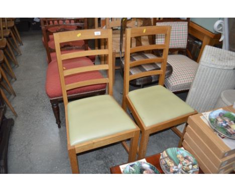 Two ladder back dining chairs 