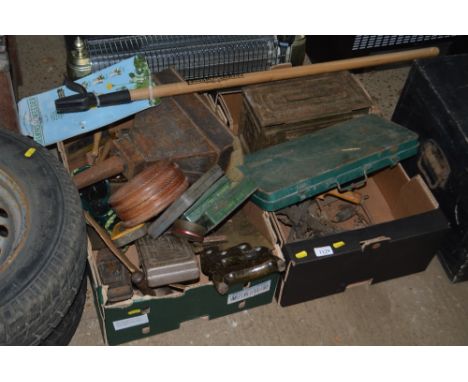 Two boxes of various tools etc