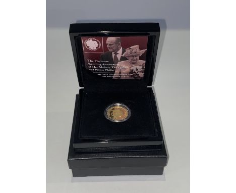 A cased 'The Platinum Wedding Anniversary of Her Majesty The Queen and Prince Philip', 2017 double portrait gold sovereign