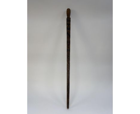 A second World War German Wolchow stick, carved 'Szawina' and measuring 100cm L