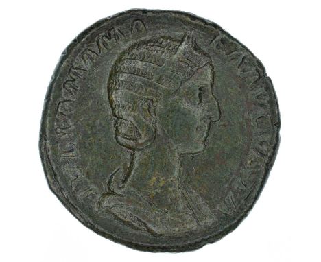 Julia Mamaea (Severus Alexander, 222-235), Sestertius, Rome, AD 222-235, AE, (g 18,68, mm 32, h 5). IVLIA MAMA - EA AVGVSTA, 