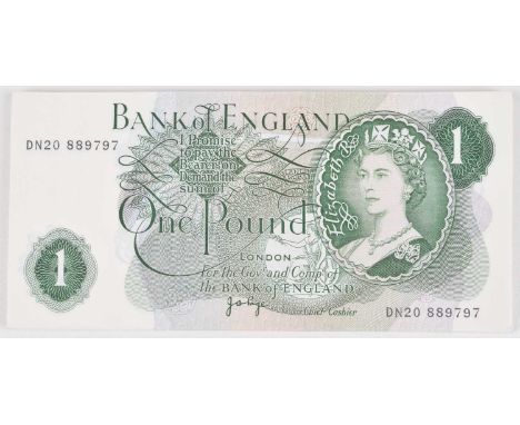 Thirty-six Bank of England, Series "C" Portrait Issue (1970-), One Pound banknotes, green, 151 x 71.8mm, signature J.B. Page,