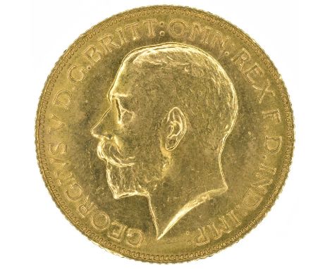 King George V, Sovereign, 1925, Bare head l. R. St. George and dragon, London Mint, edge milled, gold, weight 8.0g, S.3996, E