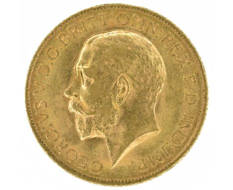 King George V, Sovereign, 1912, Bare head l. R. St. George and dragon, London Mint, edge milled, gold, weight 8.0g, S.3996, V