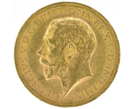King George V, Sovereign, 1926, Bare head l. R. St. George and dragon, SA on ground for Pretoria Mint, South Africa, edge mil