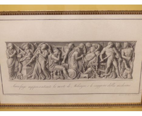 AFTER THE OLD MASTER AUSTINO TOFANELLI. A CLASSICAL FRIEZE. ENGRAVING.47 X 32 cm.