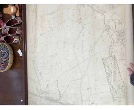 A 1922 ORDNANCE SURVEY LARGE SCALE WALL MAP OF THE PARISH OF SWERFORD