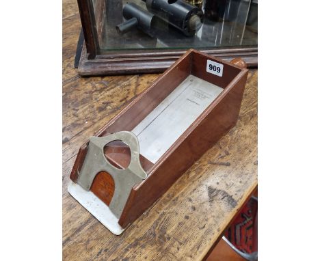 A VINTAGE FRENCH MAHOGANY CARD DEALERS SHOE BY JOST &amp; cie. PARIS.
