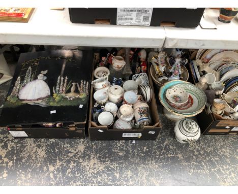 A QUANTITY OF VICTORIAN AND LATER CHINA AND GLASS WARES, A ART DECO FIRE SCREEN, WOOL COATS ETC.