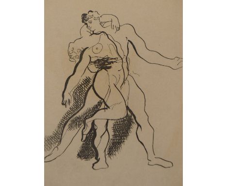 AFTER PABLO PICASSO, TWO NUDE FIGURES EMBRACING, PRINTED SIGNATURE WITHIN THE PLATE AND NUMBERED 46/300 IN PENCIL IN THE MARG