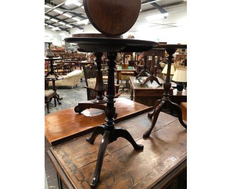 A 19th C. MAHOGANY TILT TOP TRIPOD WINE TABLE.   Dia. 45 x H 67cms.