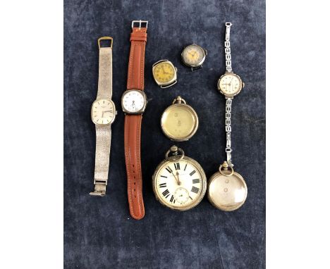 A QUANTITY OF HALLMARKED AND OTHER SILVER VINTAGE WRIST WATCHES TO INCLUDE A GENTS ROTARY, A BUREN, THREE SWISS EXAMPLES, TWO