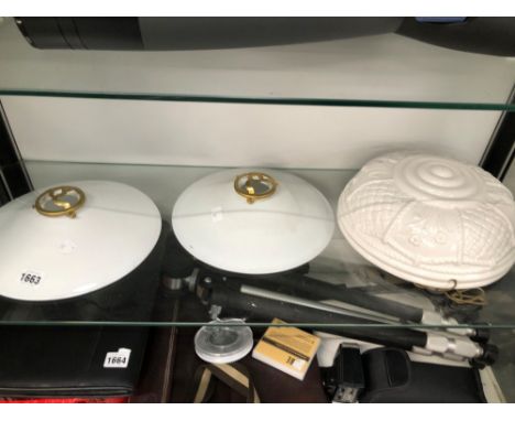 THREE VINTAGE LIGHT SHADES