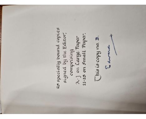 EDWARD EAST (EDITOR), BLACKWELLS 1974 CATALOGUE 1000 OF BOOKS, COPY B OF 25, SIGNED BY THE EDITOR, WITH A PHOTOGRAPH OF PROFE