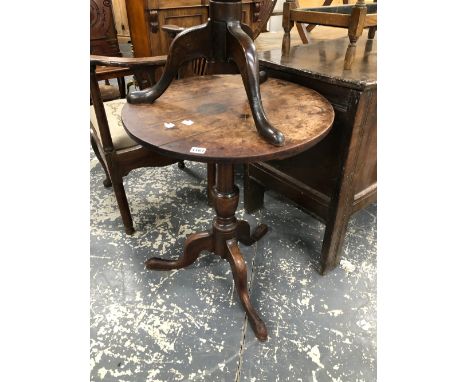 A GEORGE III MAHOGANY TRIPOD TABLE.   Dia. 57 x H 72cms.