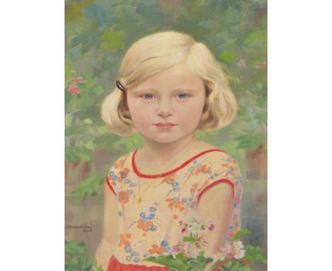 M. SPILHACZEK (1876-1961) ARR. PORTRAIT OF A YOUNG GIRL, SIGNED AND DATED 1930, OIL ON BOARD. 49 x 36cm.