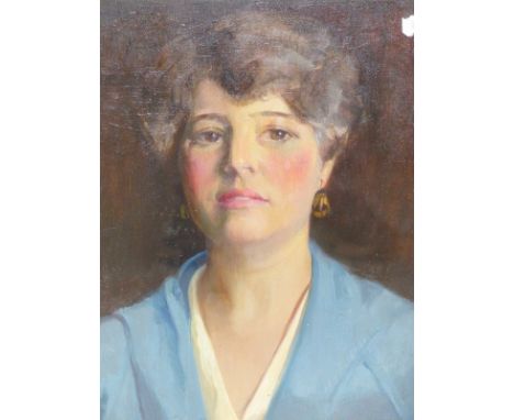 WILLIAM ARBER KIRKPATRICK BROWN (1880-?) AMERICAN, PORTRAIT OF THE ARTIST'S SISTER MRS J.S. HOLLINGS AT FRIENDSHIP, MAINE, AM