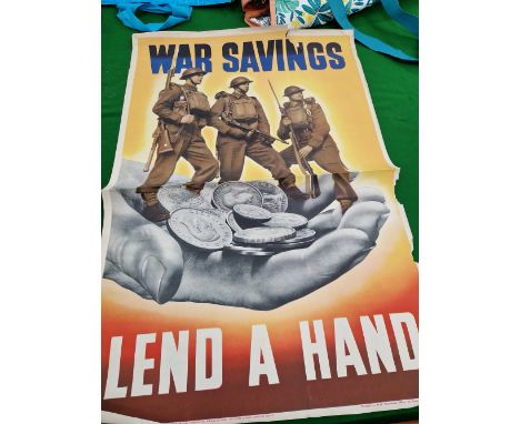 A VINTAGE WAR SAVINGS POSTER.