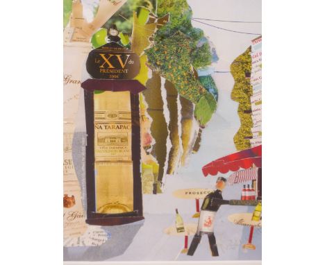 M. BENNETT (20th/21st CENTURY), A PAIR OF COLLAGE PICTURES, SIGNED, MIXED MEDIA, 21 X 27cm. (2)