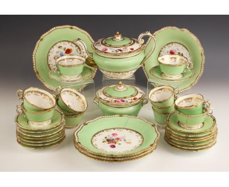 An H & R Daniel part tea service, early 19th century circa 1830, comprising a teapot and cover (see Miller & Berthoud plates 