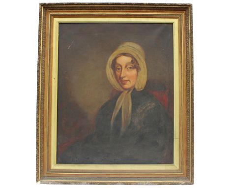 * English school (early 19th century),Study for a half-length portrait of Anne Vawdrey (nee Wyatt, died 1845), wearing a whit