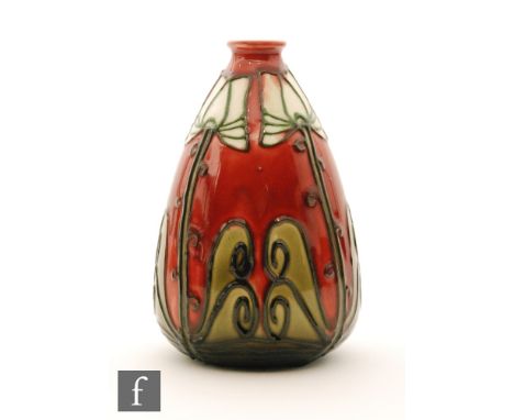 John Wadsworth and Leon Solon - Minton - An early 20th Century Secessionist vase of inverted conical form decorated with styl