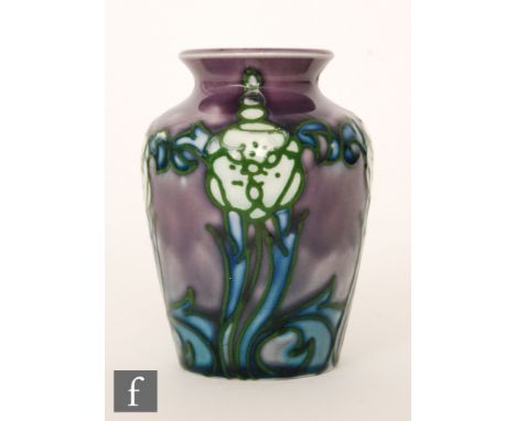 John Wadsworth and Leon Solon - Minton - An early 20th Century Secessionist vase of high shouldered form decorated with styli