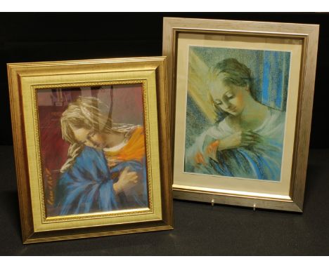 Carmel Cauchi (bn. 1927)Madonnasigned, pastel sketch, 24cm x 19cm; a similar print (2) 