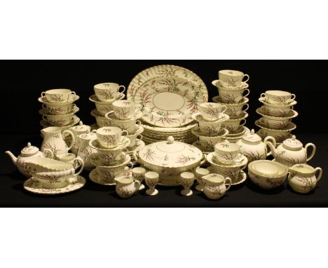 A large and comprehensive Royal Worcester Dunrobin pattern dinner, tea and coffee service, including, teacups and saucers, co
