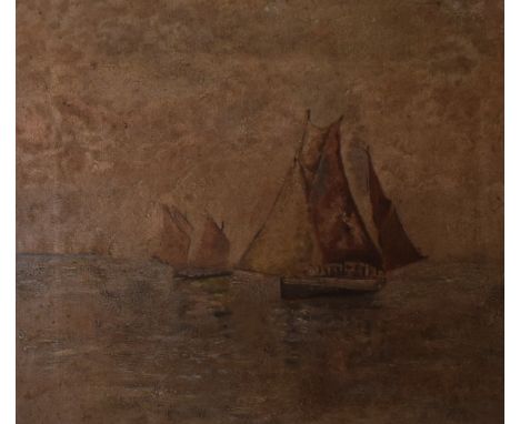 English school, a seascape, oil on canvas, 29 x 34 cm, and its pair (2)
