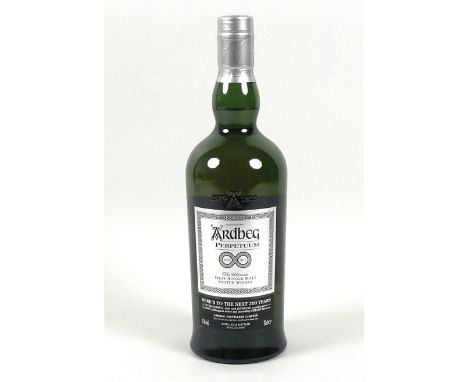 Vintage Whisky: a bottle of Ardbeg Perpetuum The Ultimate Islay single malt Scotch whisky, 70cl, 47.4% vol, in presentation b